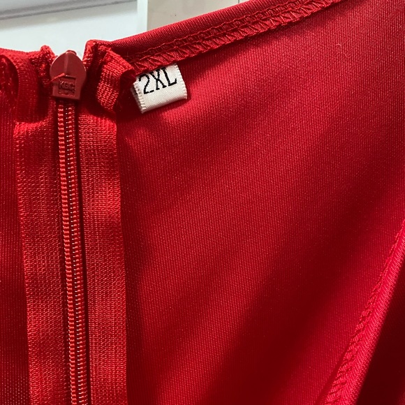 Dresses | Red And Black Midi Dress Large Size | Poshmark